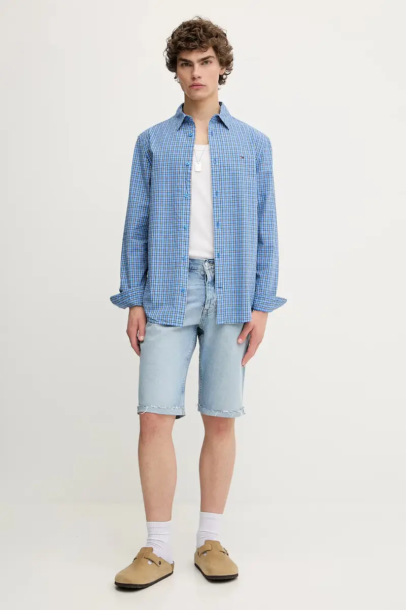 camicia in cotone uomo colore blu DM0DM21693 miniatura 2