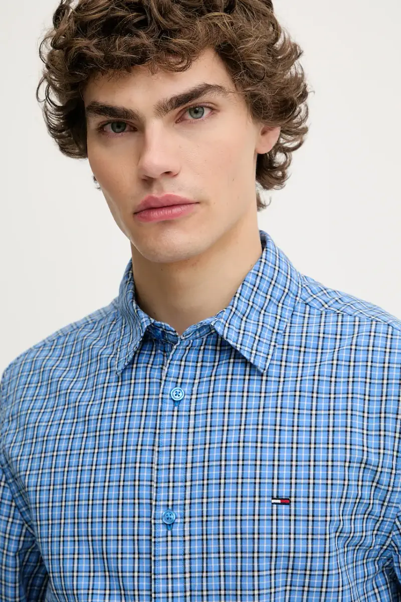 camicia in cotone uomo colore blu DM0DM21693 miniatura 4