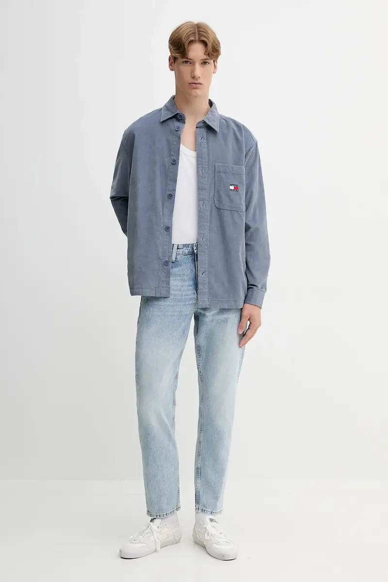 camicia in cotone uomo colore blu DM0DM21698 miniatura 2