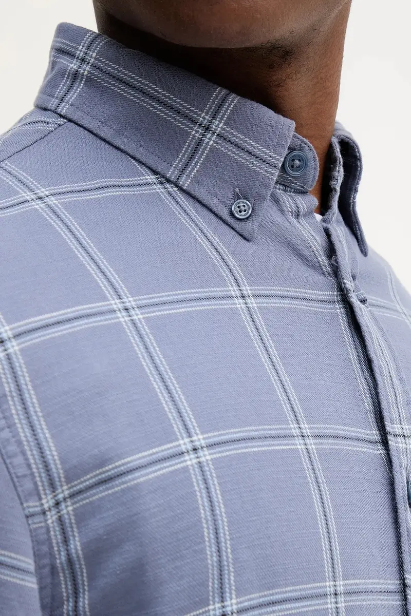 camicia in cotone uomo colore blu DM0DM21701 miniatura 5