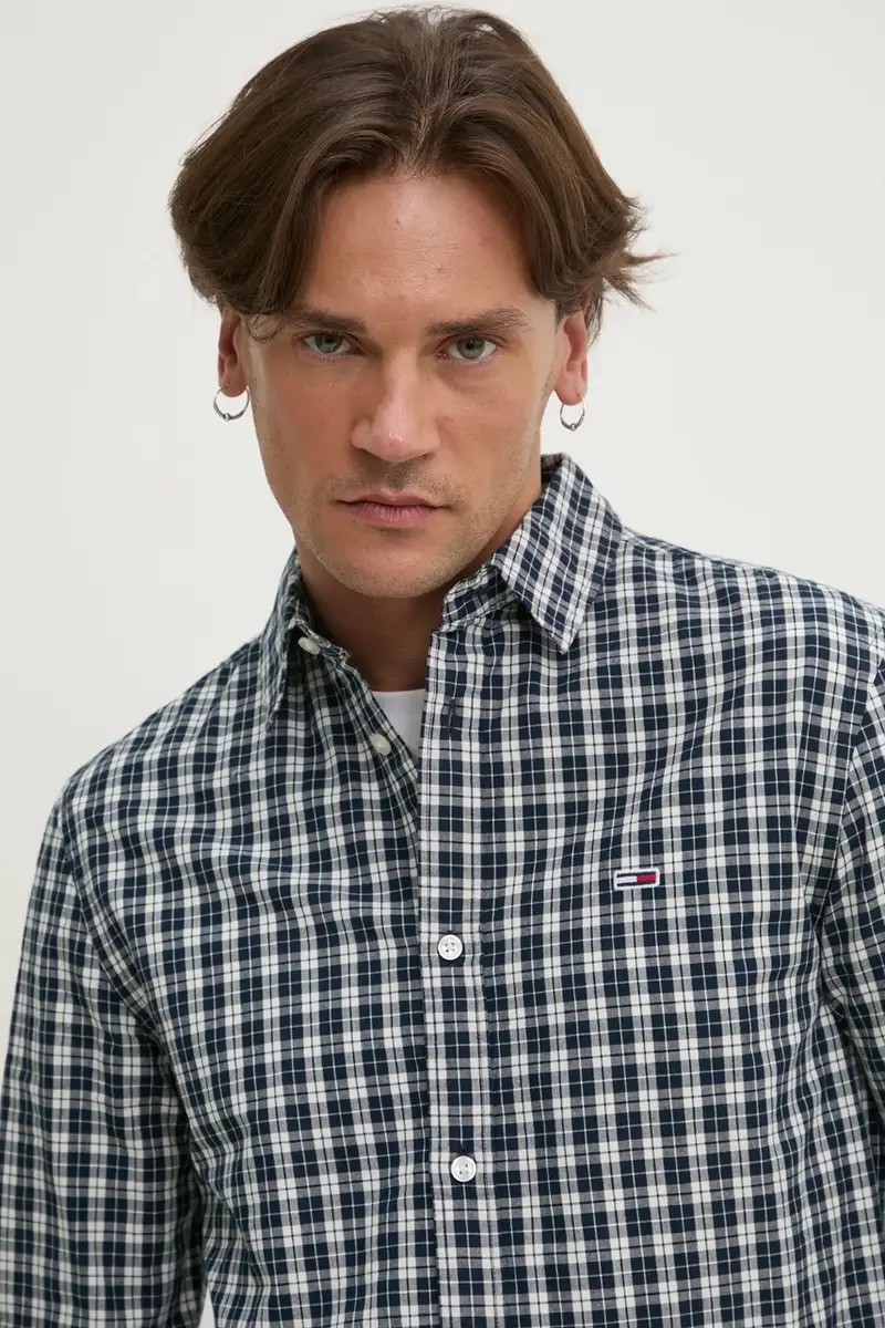 camicia in cotone uomo colore blu navy DM0DM20885 miniatura 4