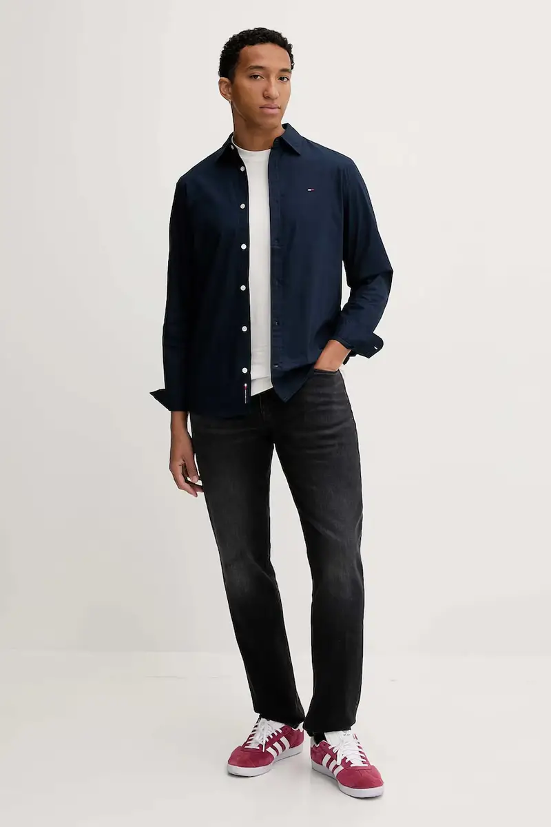 camicia in cotone uomo colore blu navy DM0DM22026 miniatura 2