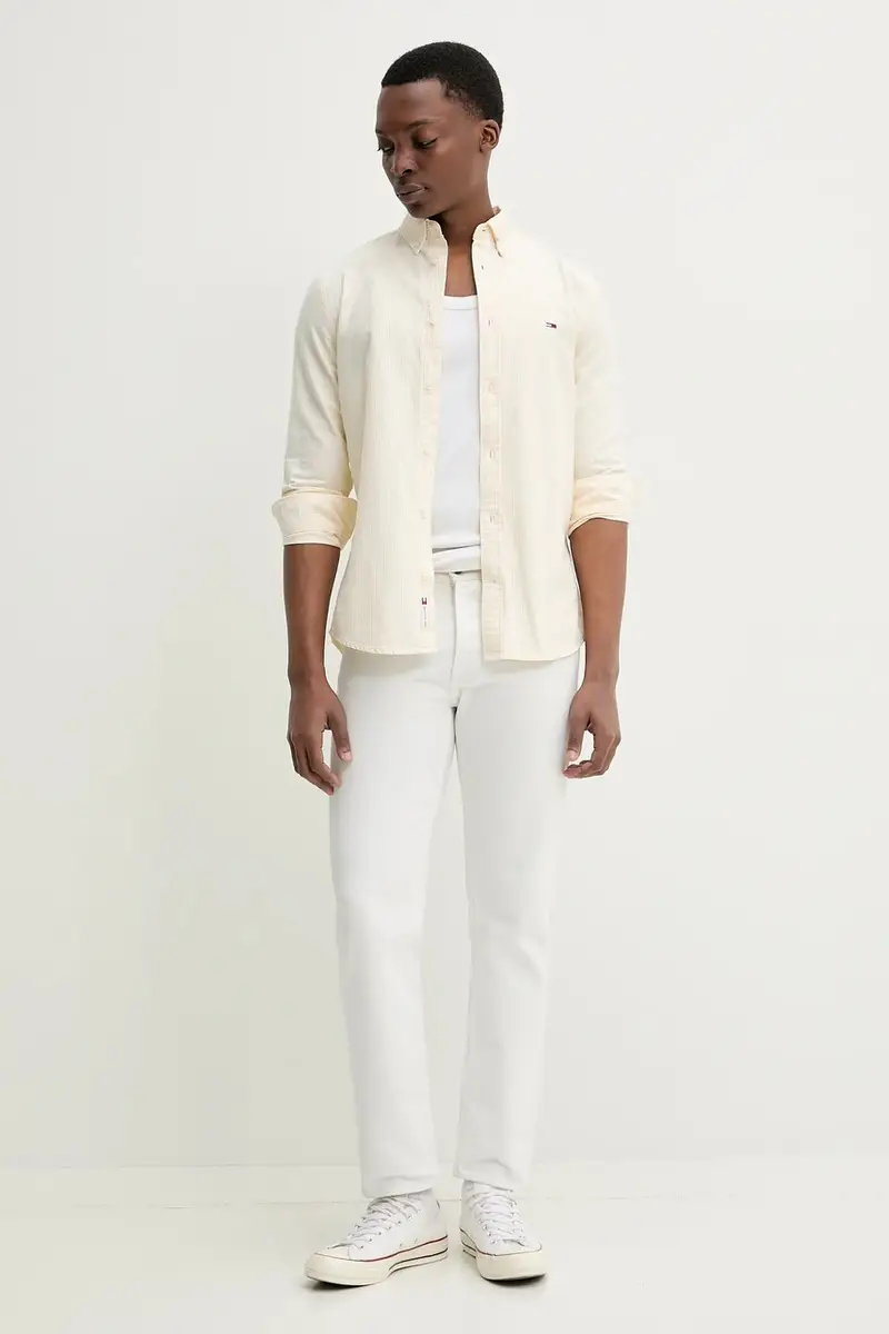 camicia in cotone uomo colore giallo DM0DM20668 miniatura 2