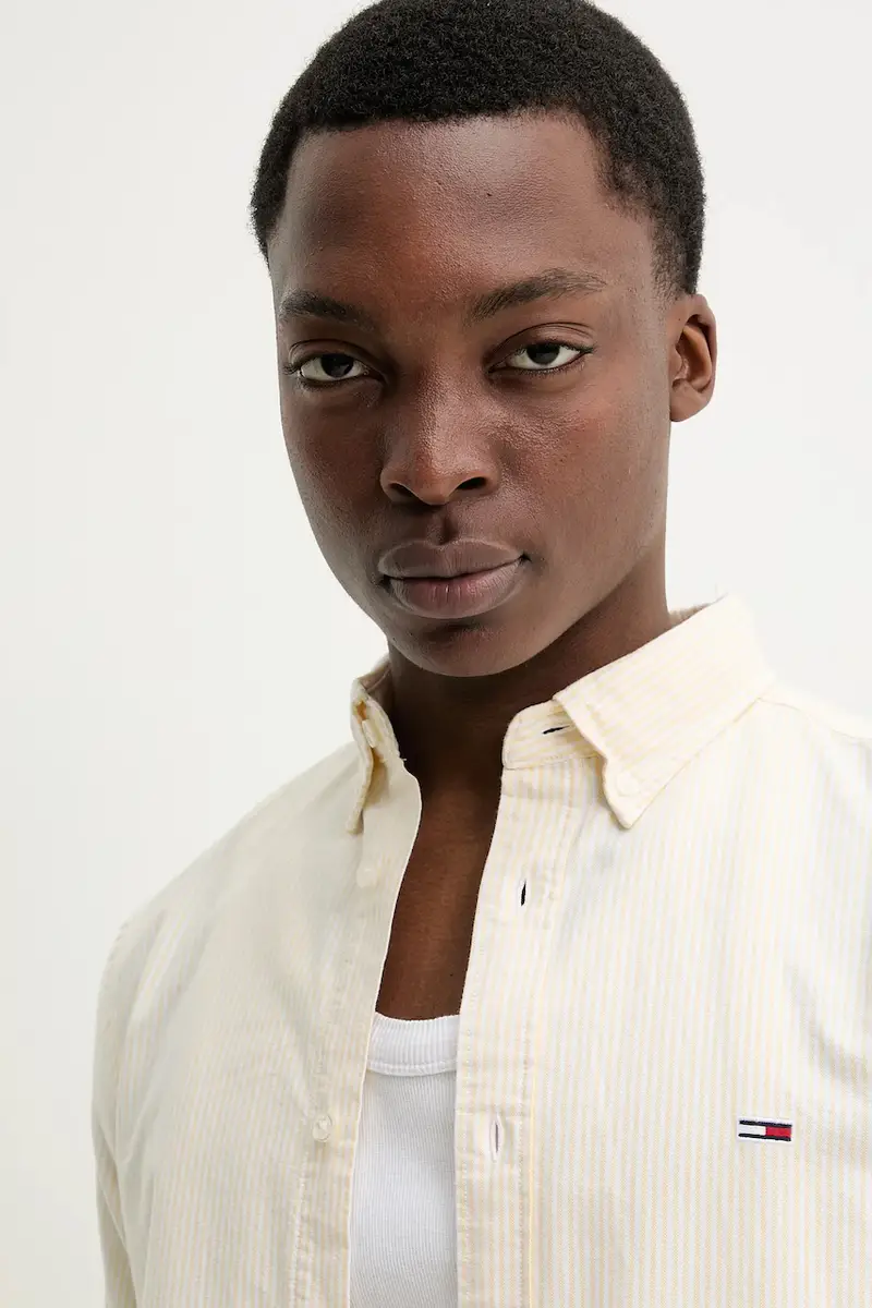 camicia in cotone uomo colore giallo DM0DM20668 miniatura 4