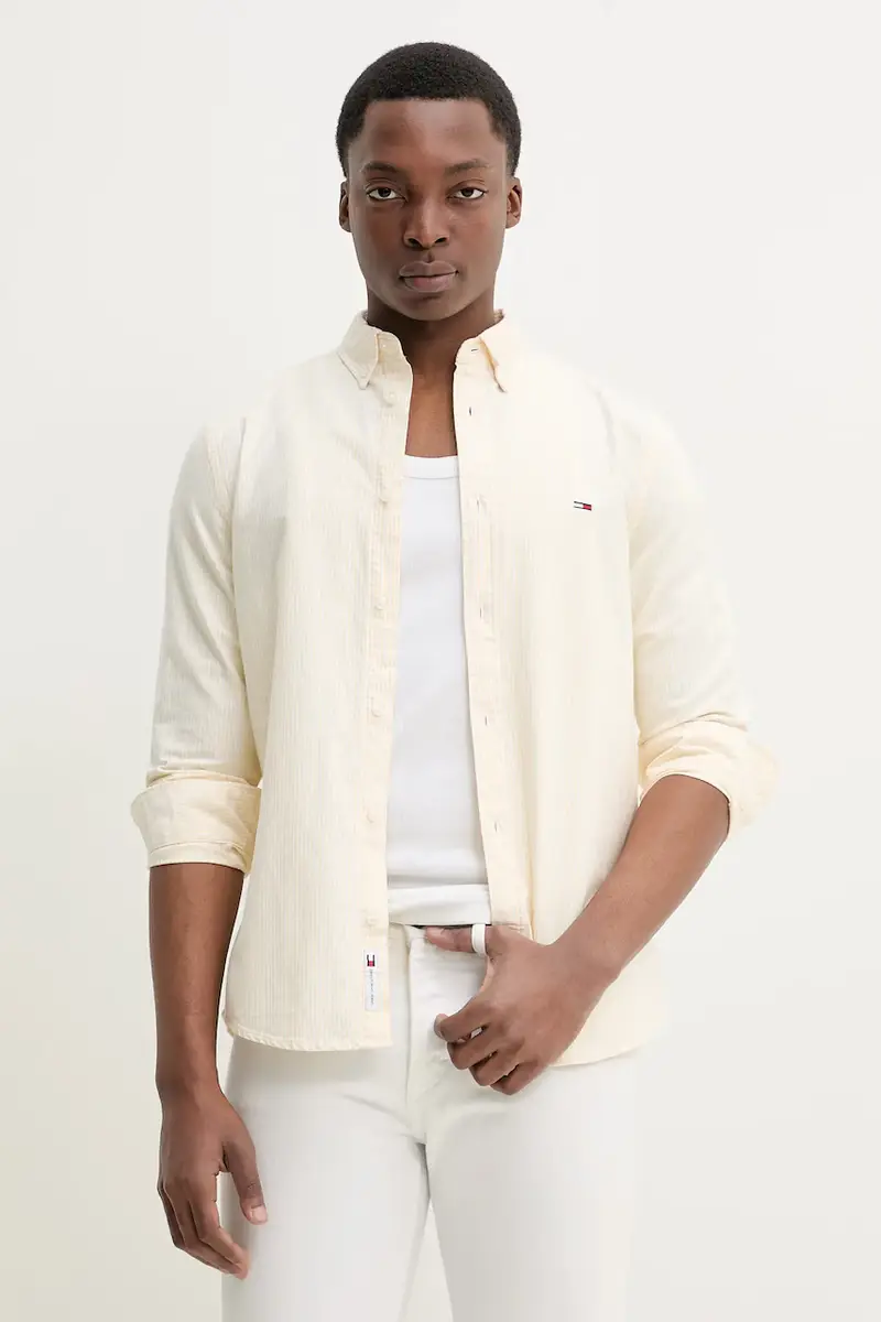 camicia in cotone uomo colore giallo DM0DM20668