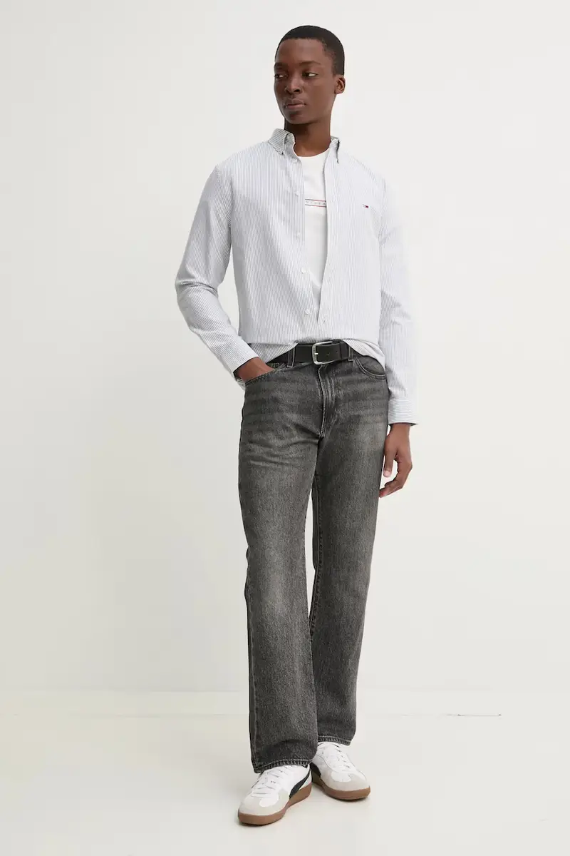 camicia in cotone uomo colore grigio DM0DM20668 miniatura 2