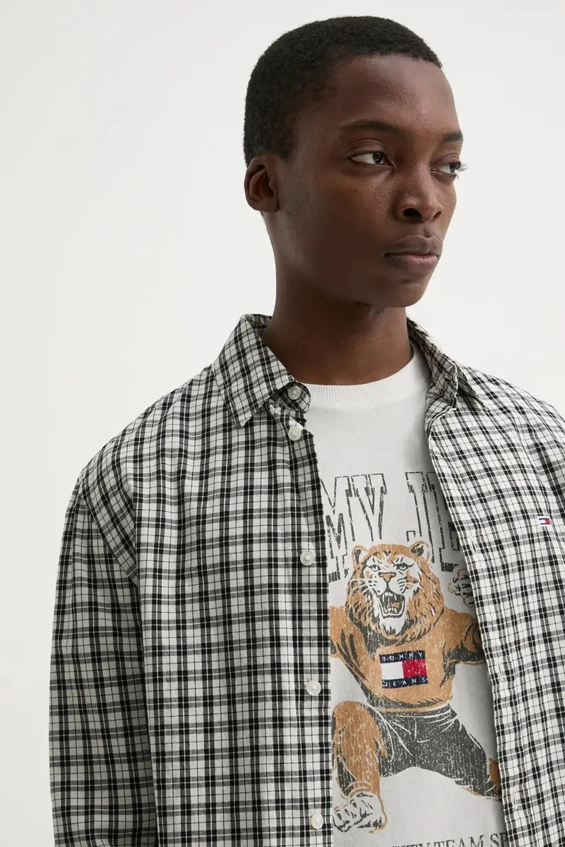 camicia in cotone uomo colore grigio DM0DM20885 miniatura 4