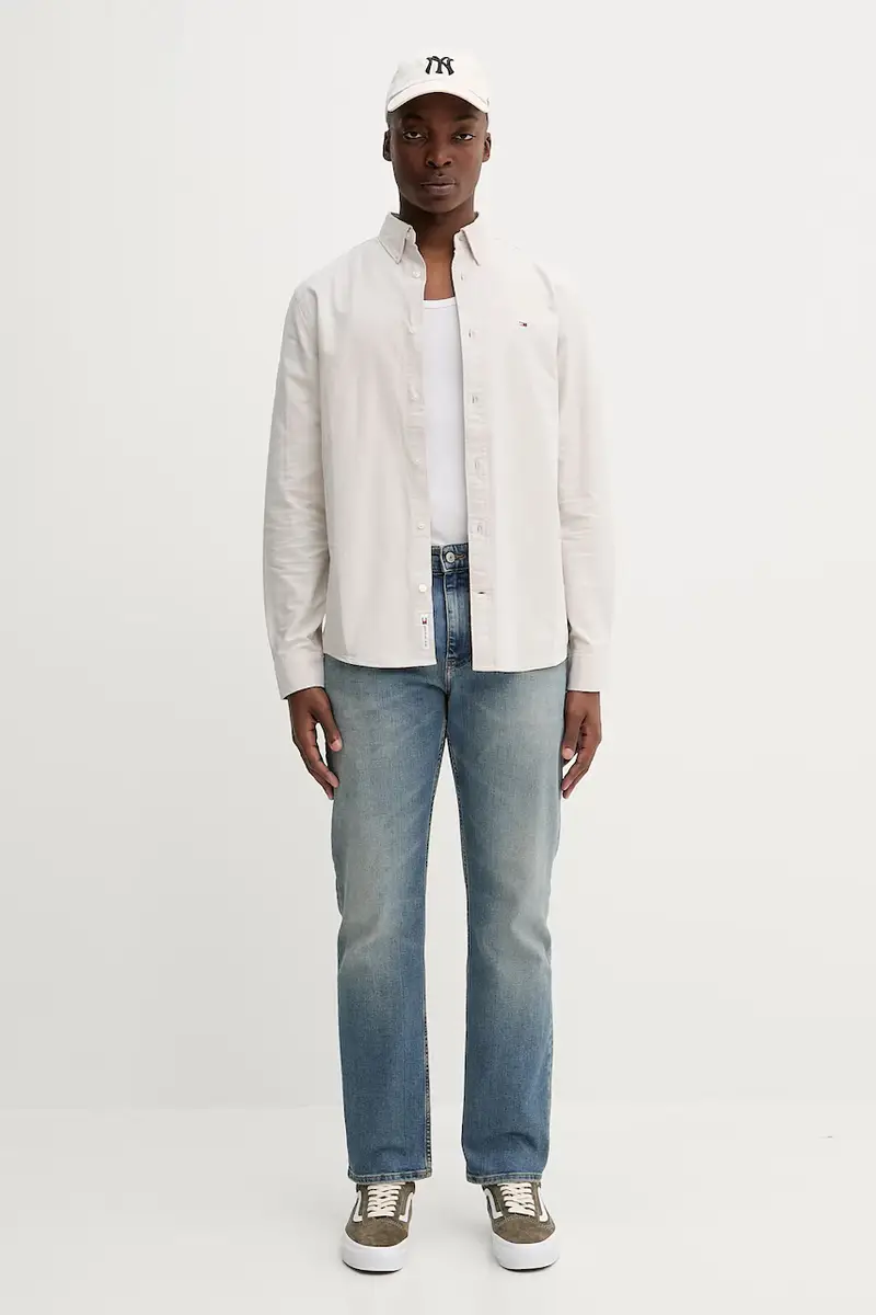 camicia in cotone uomo colore grigio DM0DM21298 Beige miniatura 2