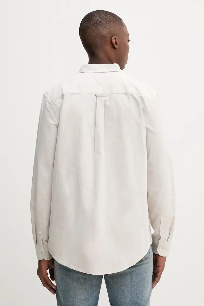 camicia in cotone uomo colore grigio DM0DM21298 Beige miniatura 3