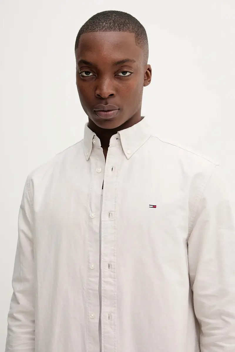 camicia in cotone uomo colore grigio DM0DM21298 Beige miniatura 4