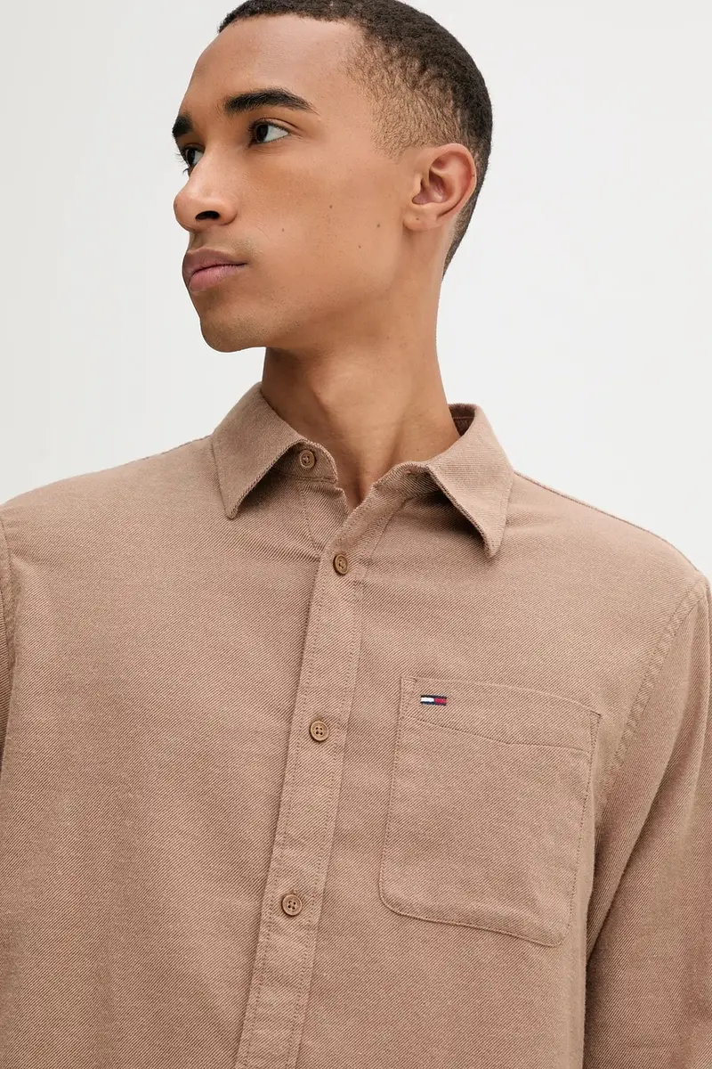 camicia in cotone uomo colore marrone DM0DM22023 miniatura 4