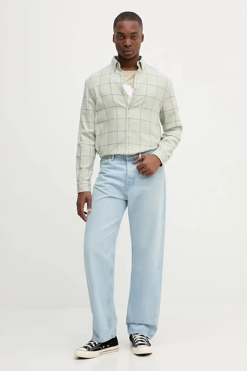 camicia in cotone uomo colore verde DM0DM21701 miniatura 2