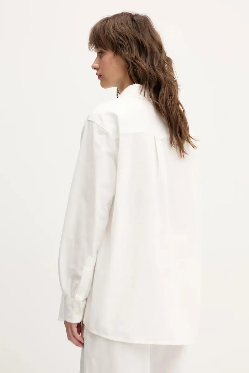 camicia in lino misto colore beige DW0DW20292 miniatura 3