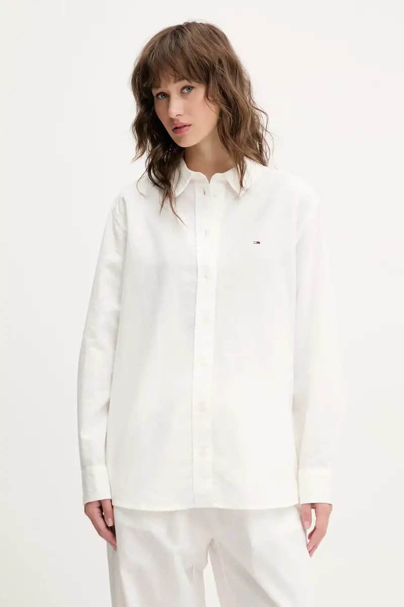 camicia in lino misto colore beige DW0DW20292