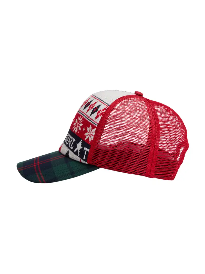 Cappello da baseball abete / verde scuro / rosso acceso