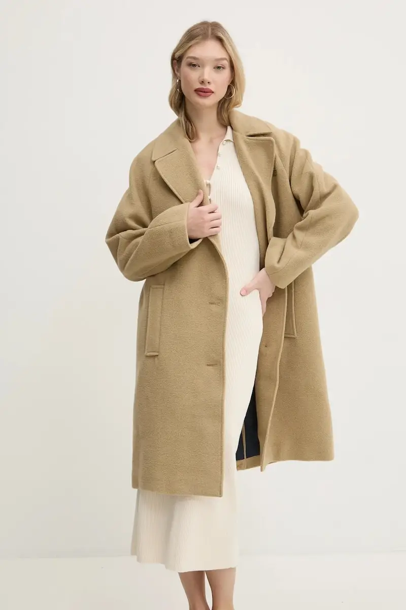 cappotto con aggiunta di lana colore beige DW0DW20166