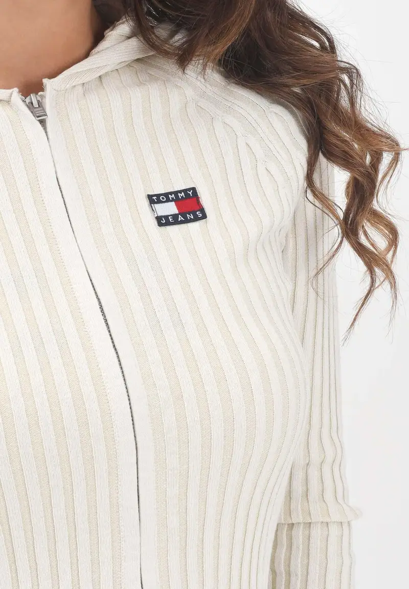 Tommy Jeans Cardigan Donna Beige 922029 miniatura 2