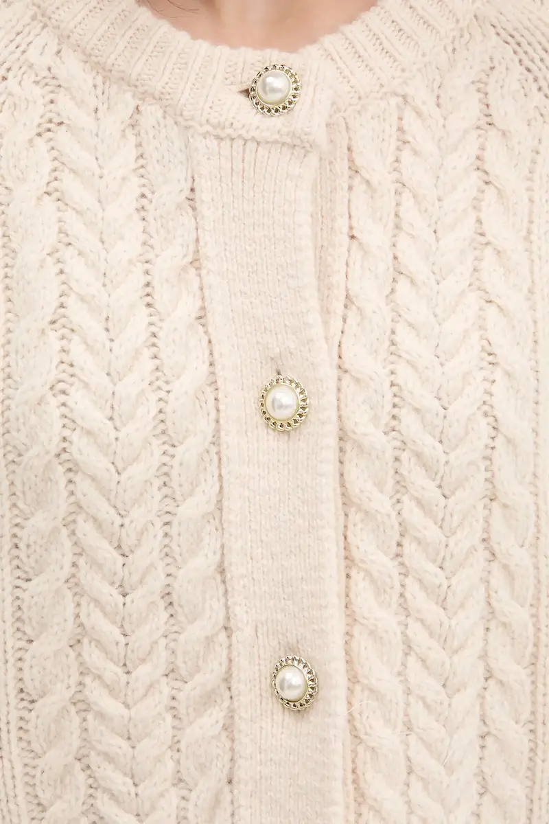 cardigan con lana colore beige DW0DW22511 miniatura 5