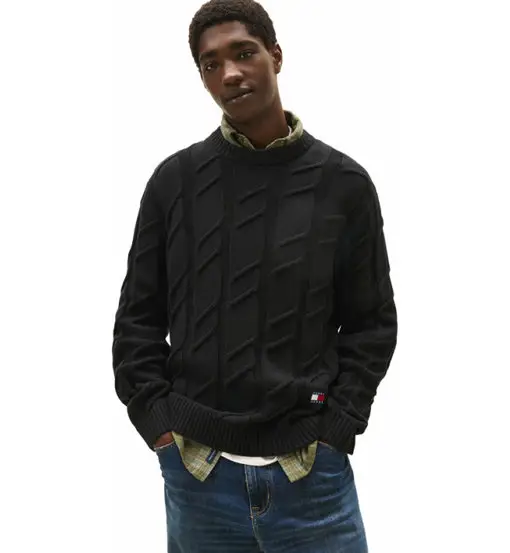 Chunky Cable - maglione - uomo Black