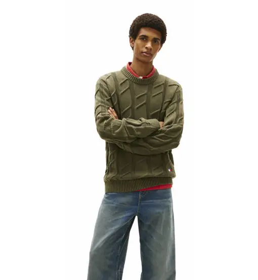 Chunky Cable - maglione - uomo Green
