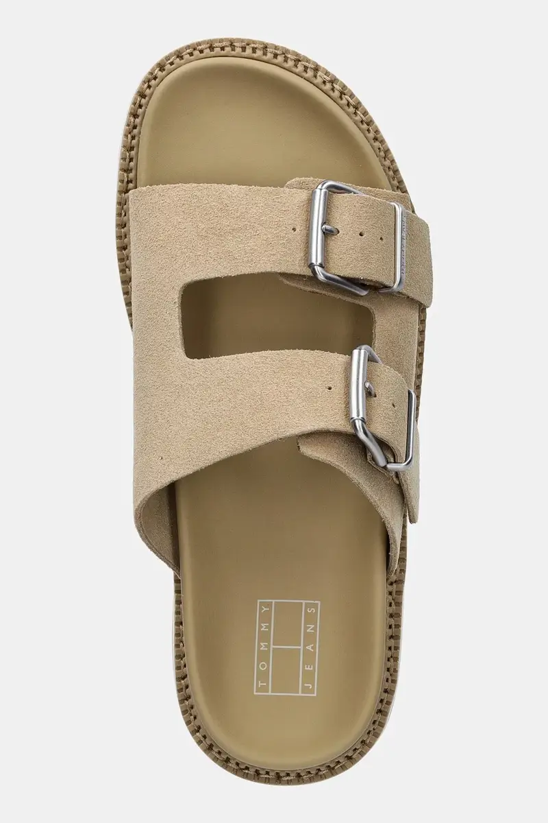 ciabatte slide in camoscio DOUBLE STRAP SANDAL SUEDE donna colore beige EN0EN02797 miniatura 4