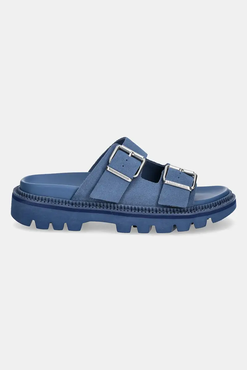 ciabatte slide in camoscio DOUBLE STRAP SANDAL SUEDE donna colore blu EN0EN02797 miniatura 2