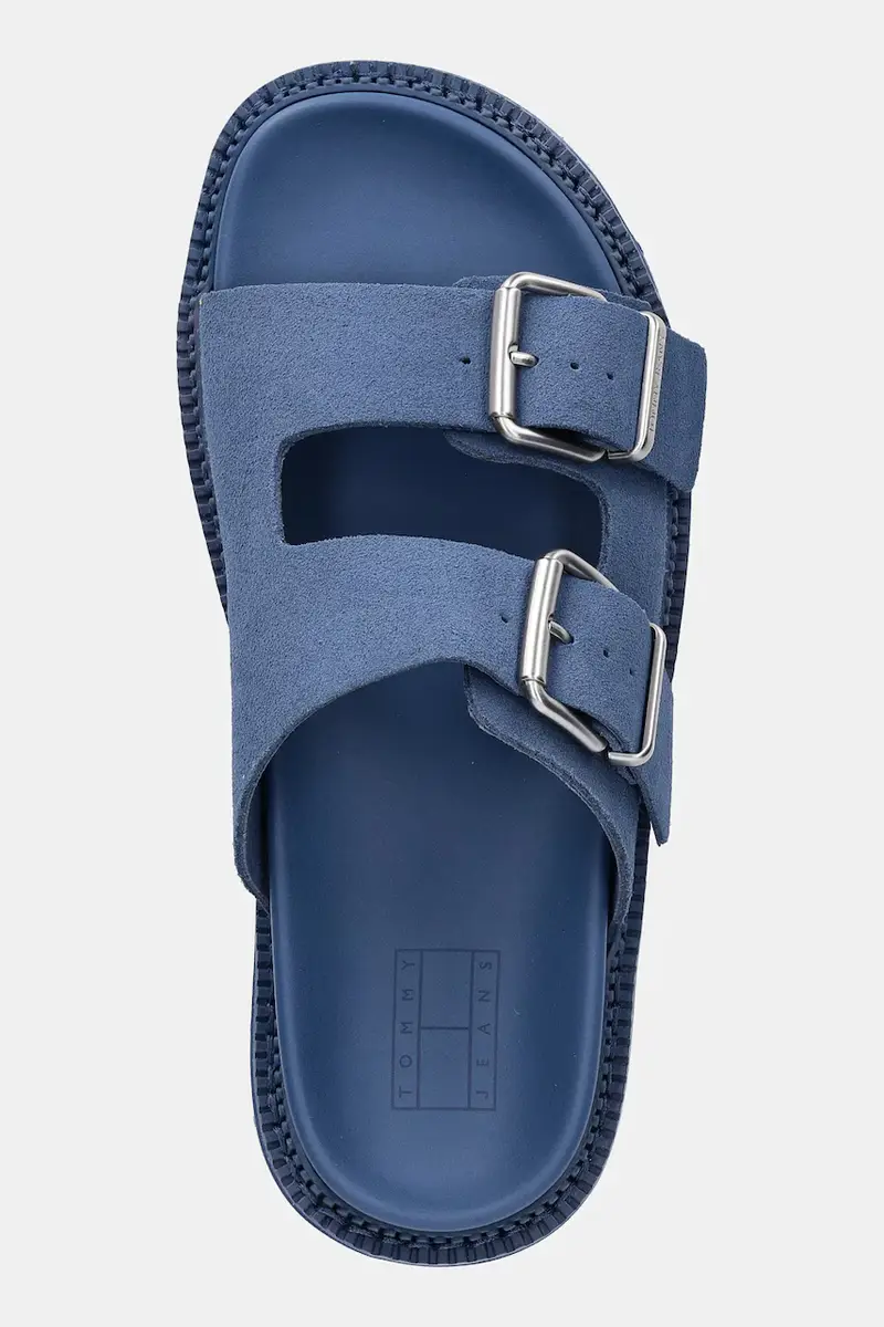 ciabatte slide in camoscio DOUBLE STRAP SANDAL SUEDE donna colore blu EN0EN02797 miniatura 4