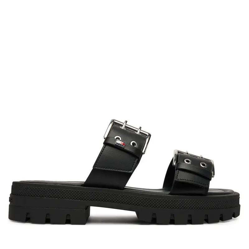 Ciabatte Tommy Jeans Tjw Buckle Straps Sandal EN0EN02966 Nero