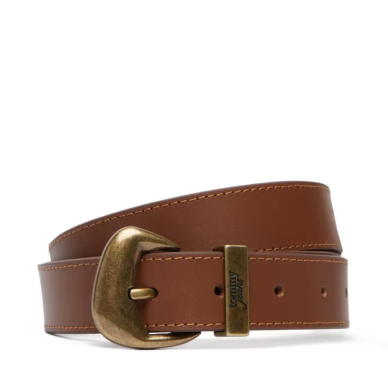 Cintura Tommy Jeans Tjw Cool Brass 30 AW0AW18845 Marrone