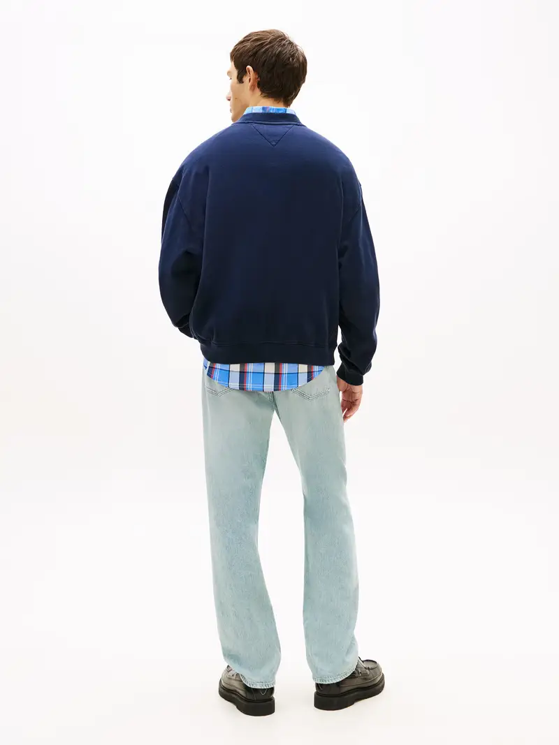 Felpa 90S navy / rosso / bianco miniatura 3