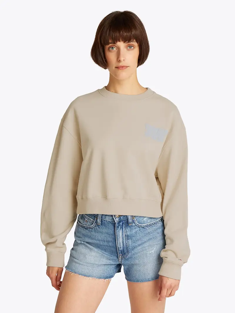 Felpa beige / blu chiaro miniatura 2