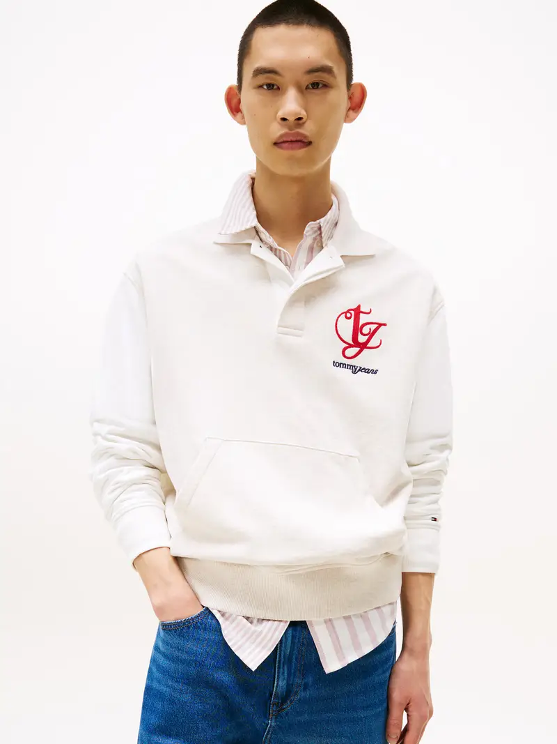 Felpa beige / rosso / nero miniatura 2