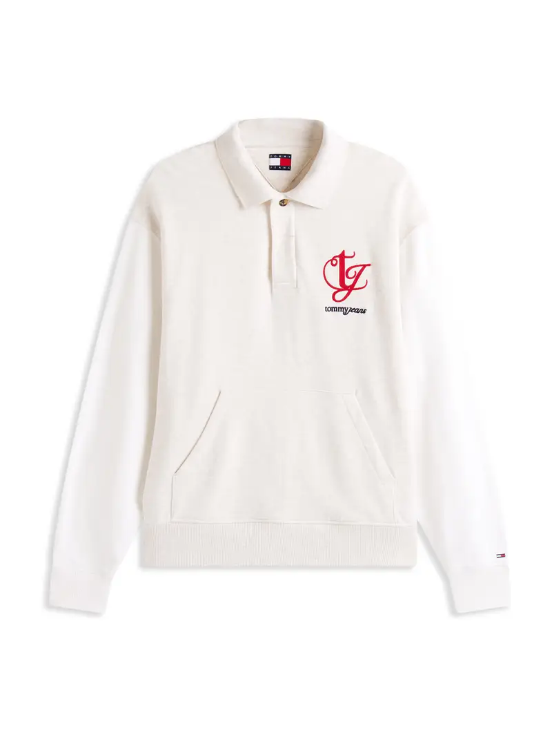 Felpa beige / rosso / nero