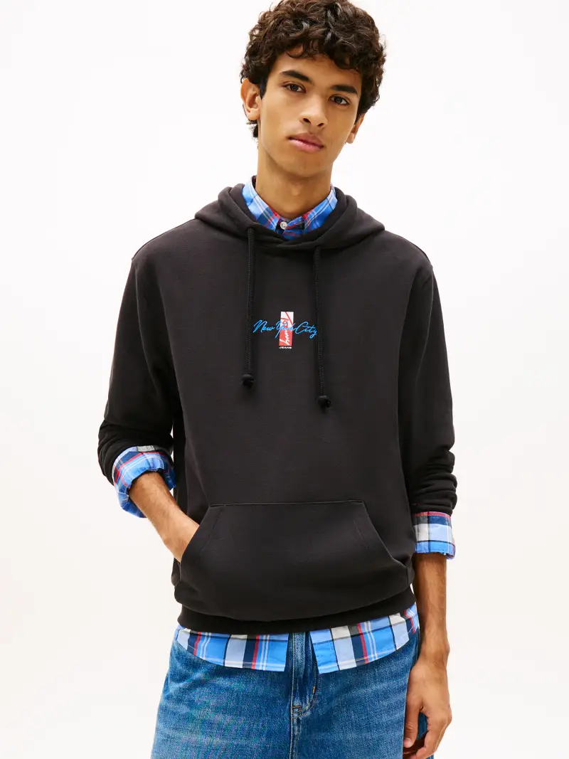 Felpa blu chiaro / rosso / nero / bianco miniatura 2