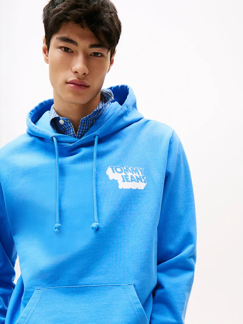 Felpa blu cielo / bianco miniatura 3