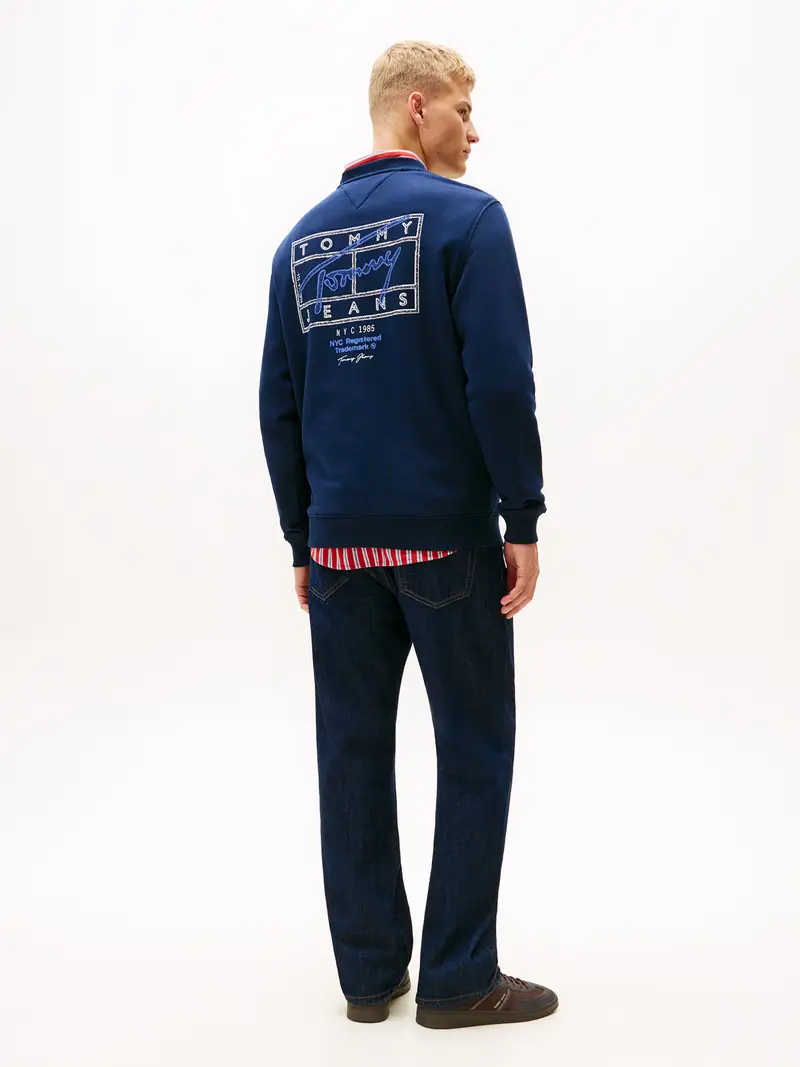 Felpa blu / marino / bianco miniatura 3