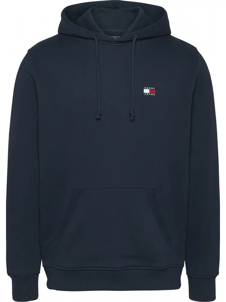 felpa blu navy uomo in cotone con cappuccio logo sul petto