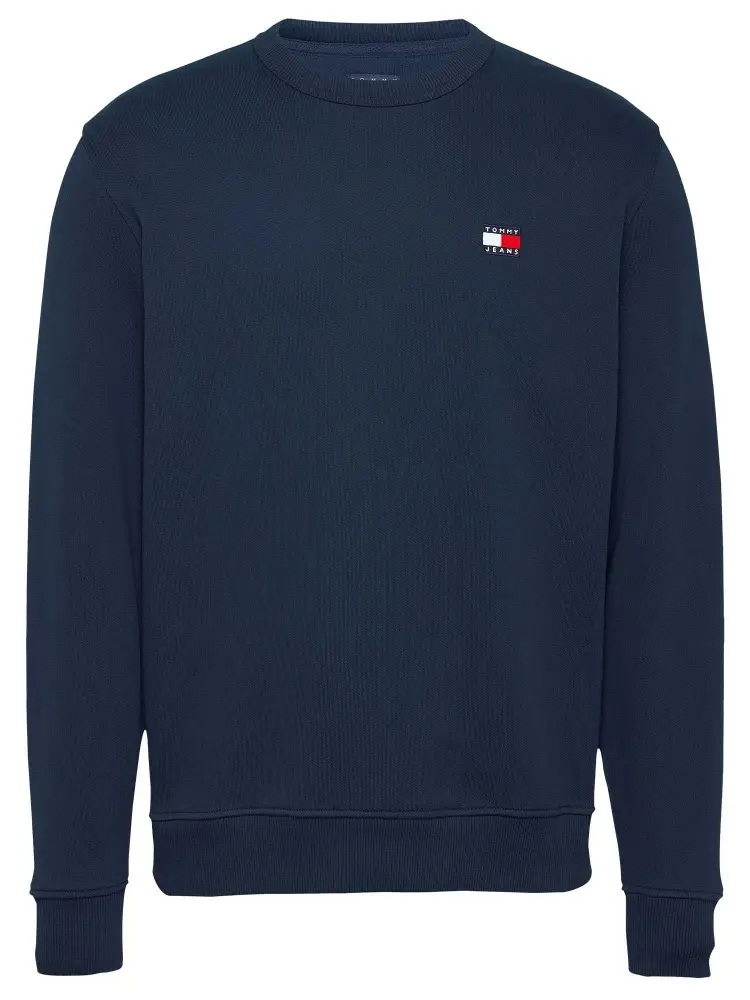 felpa blu navy uomo in cotone girocollo logo sul petto miniatura 2