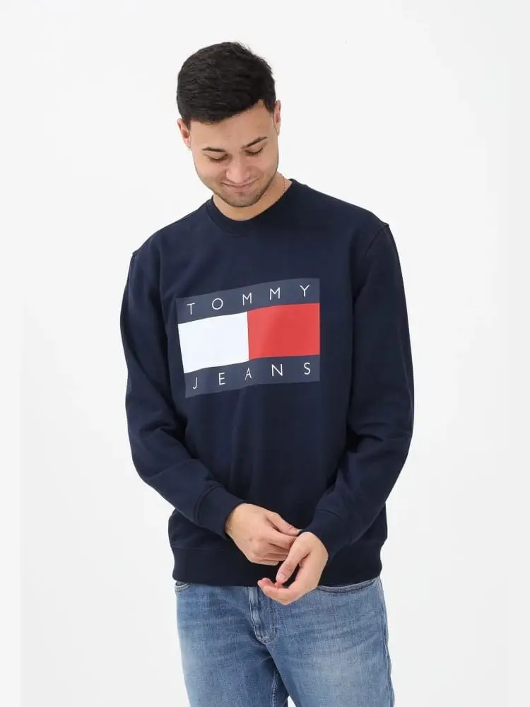 felpa blu navy uomo maxi logo