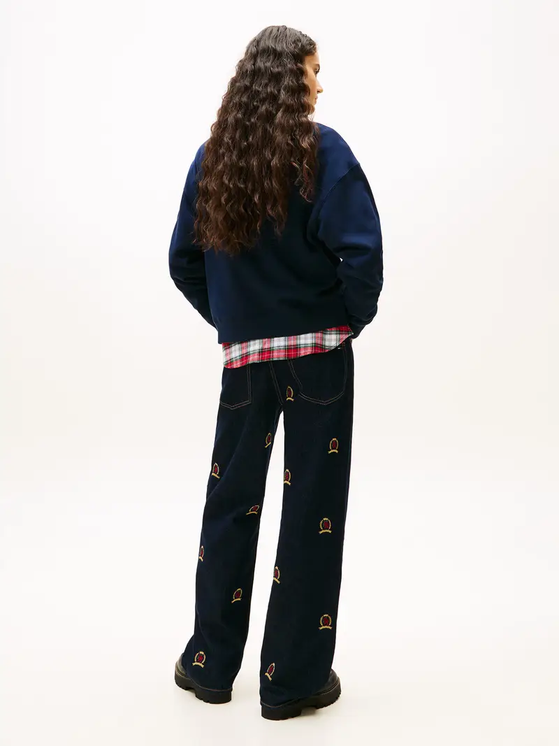 Felpa blu scuro / rosso / bianco miniatura 3