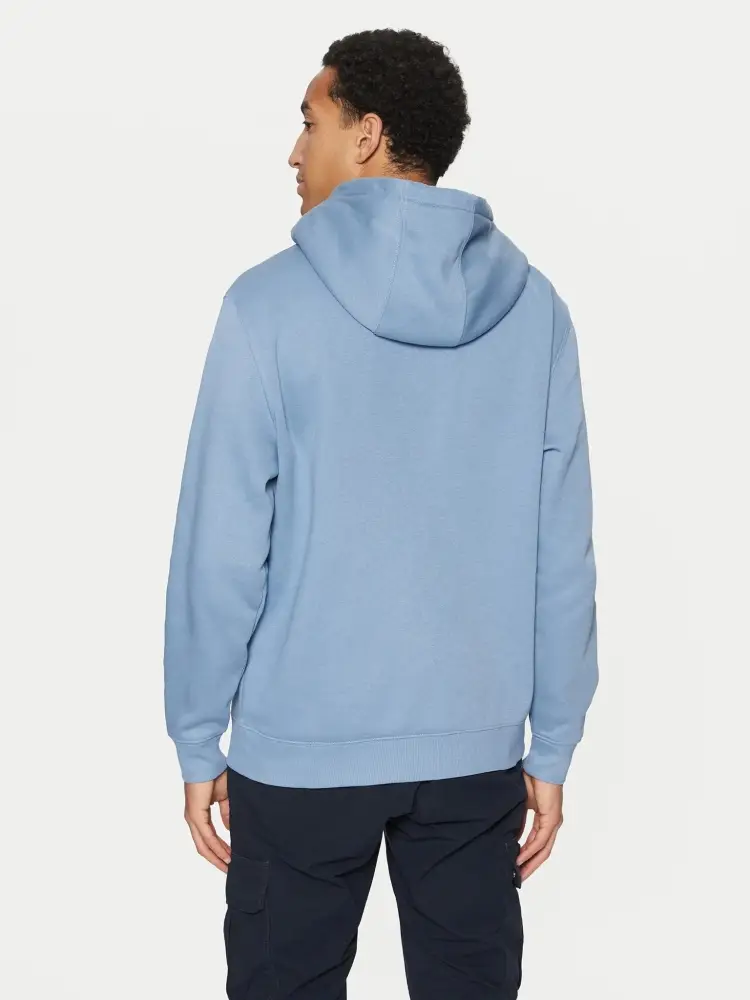 felpa celeste uomo in cotone con cappuccio mini logo sul petto miniatura 2