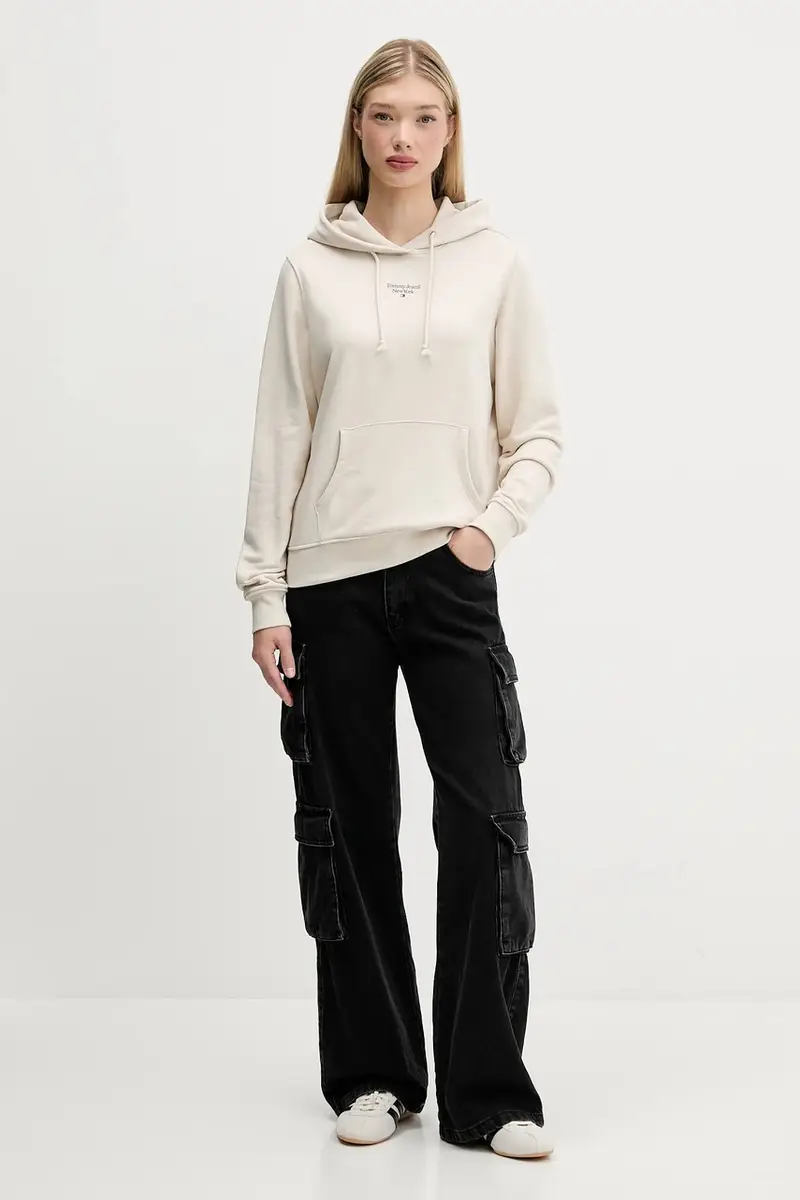 felpa donna colore beige con cappuccio DW0DW19712 miniatura 2