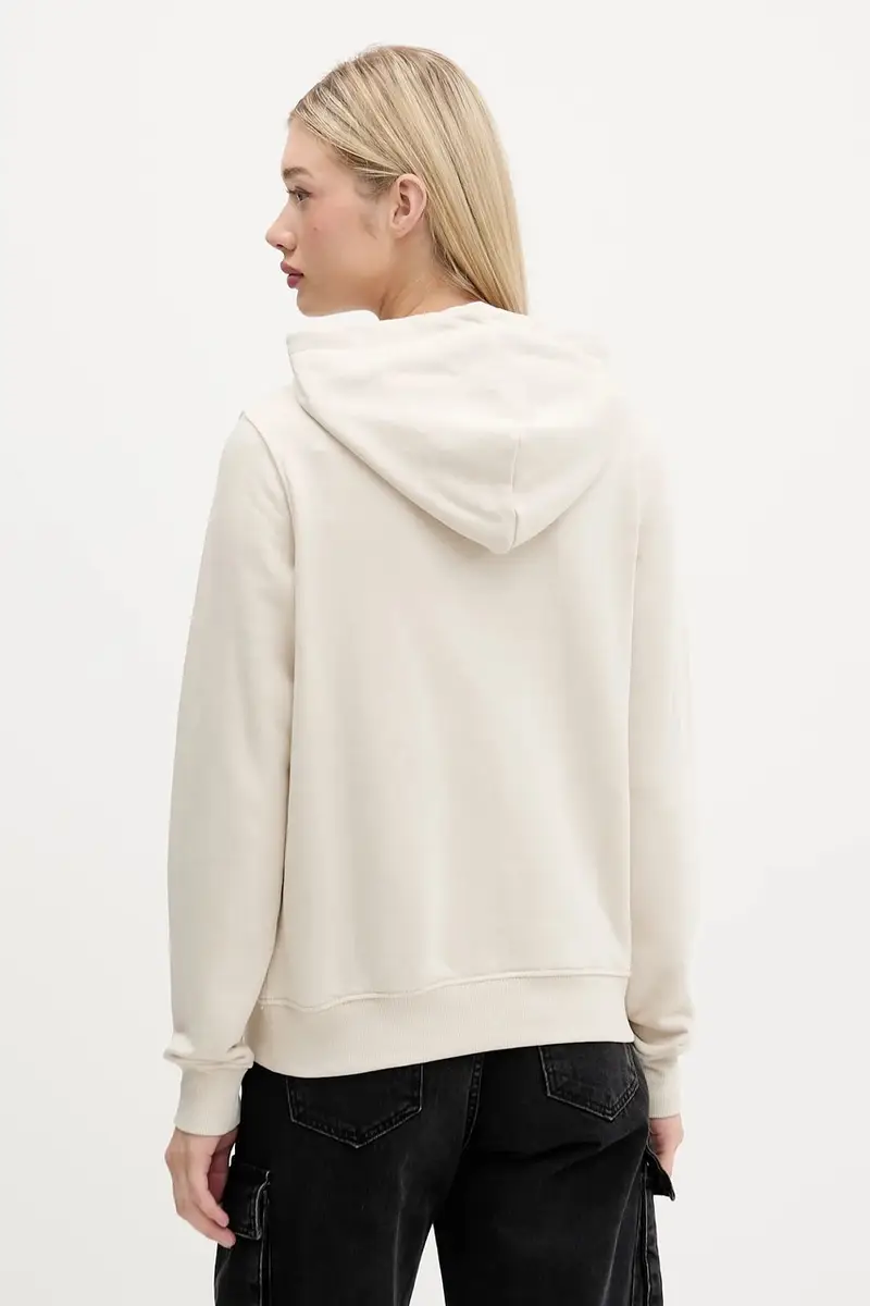 felpa donna colore beige con cappuccio DW0DW19712 miniatura 3