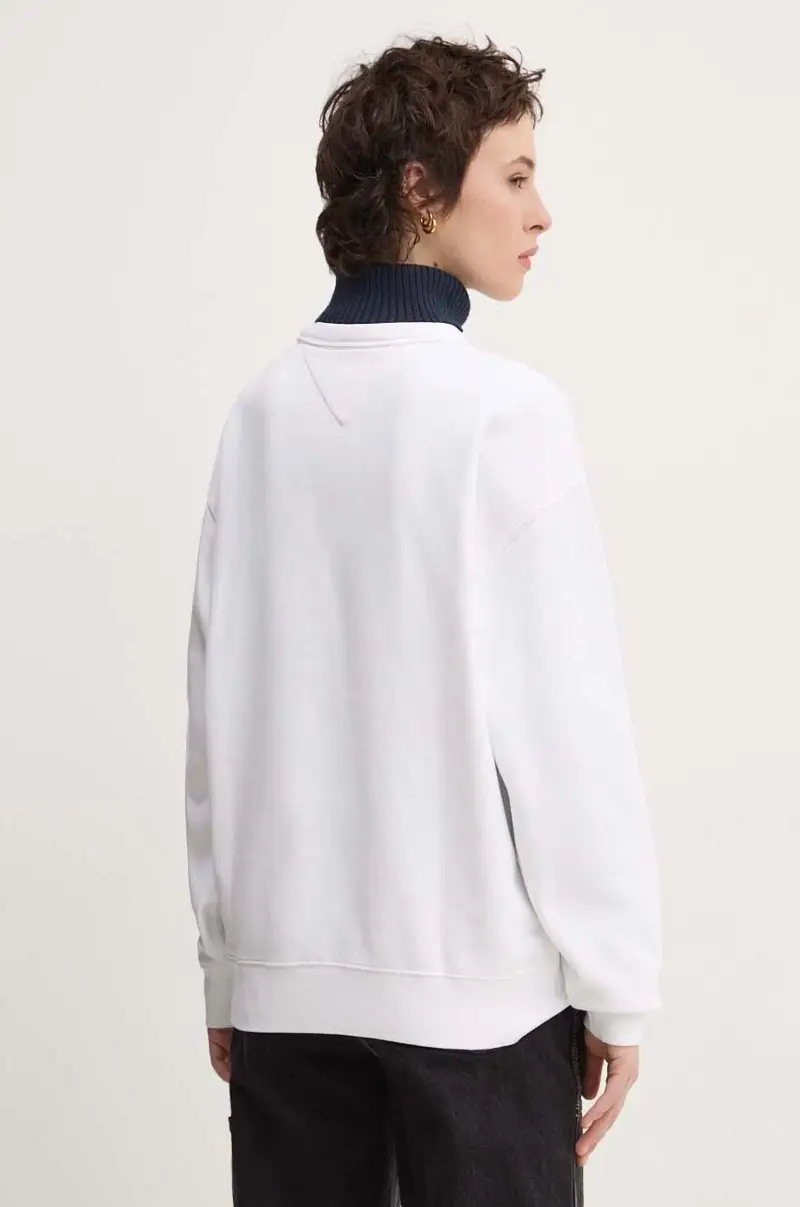 felpa donna colore bianco con applicazione DW0DW19824 miniatura 3