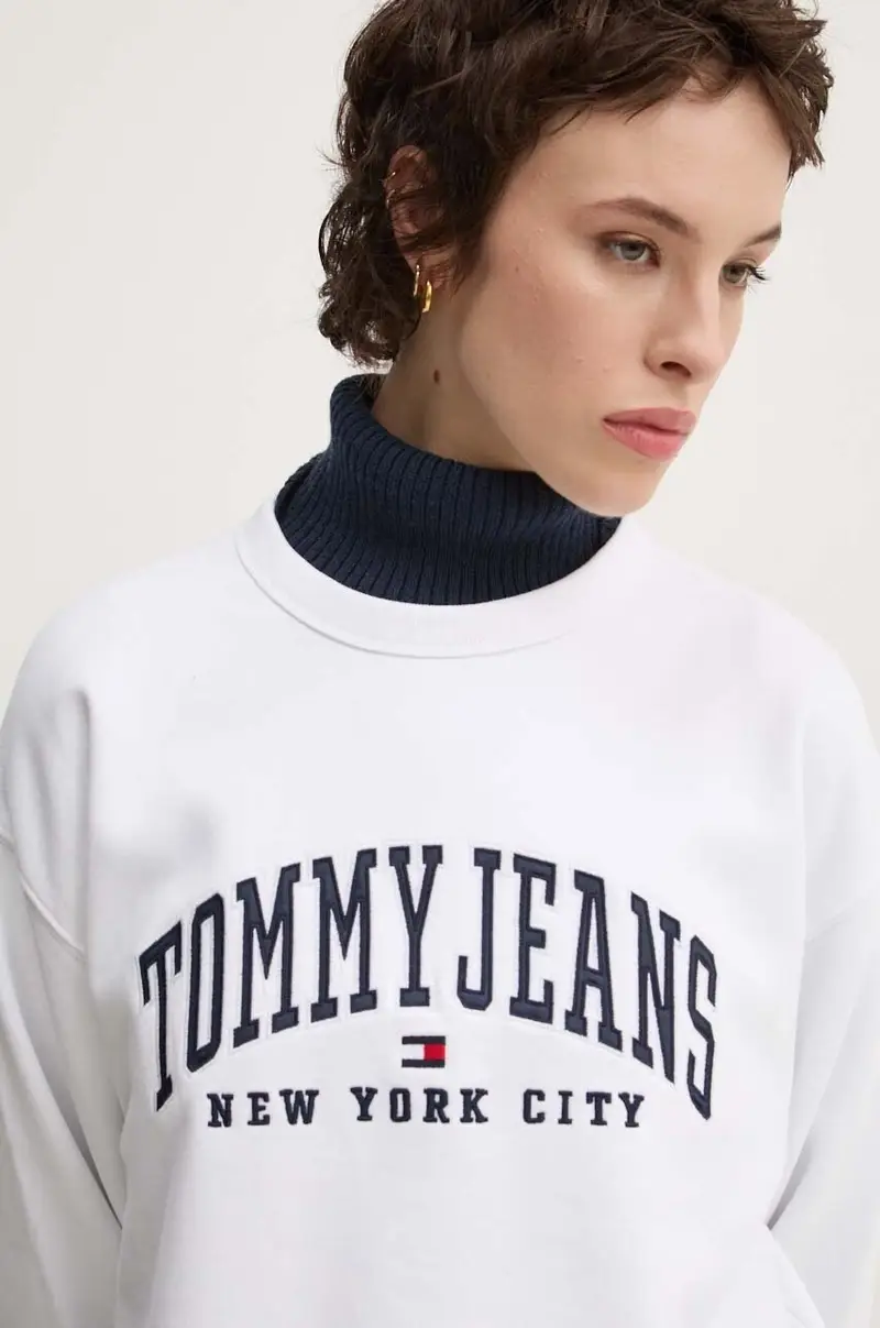 felpa donna colore bianco con applicazione DW0DW19824 miniatura 4