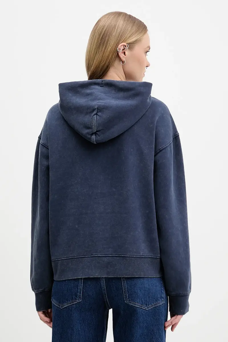 felpa donna colore blu navy con cappuccio DW0DW21609 miniatura 3