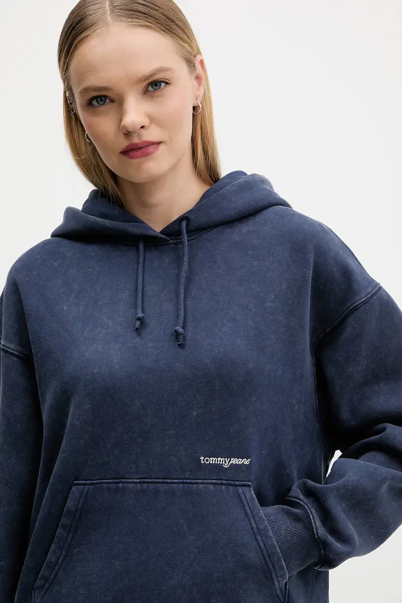 felpa donna colore blu navy con cappuccio DW0DW21609 miniatura 4