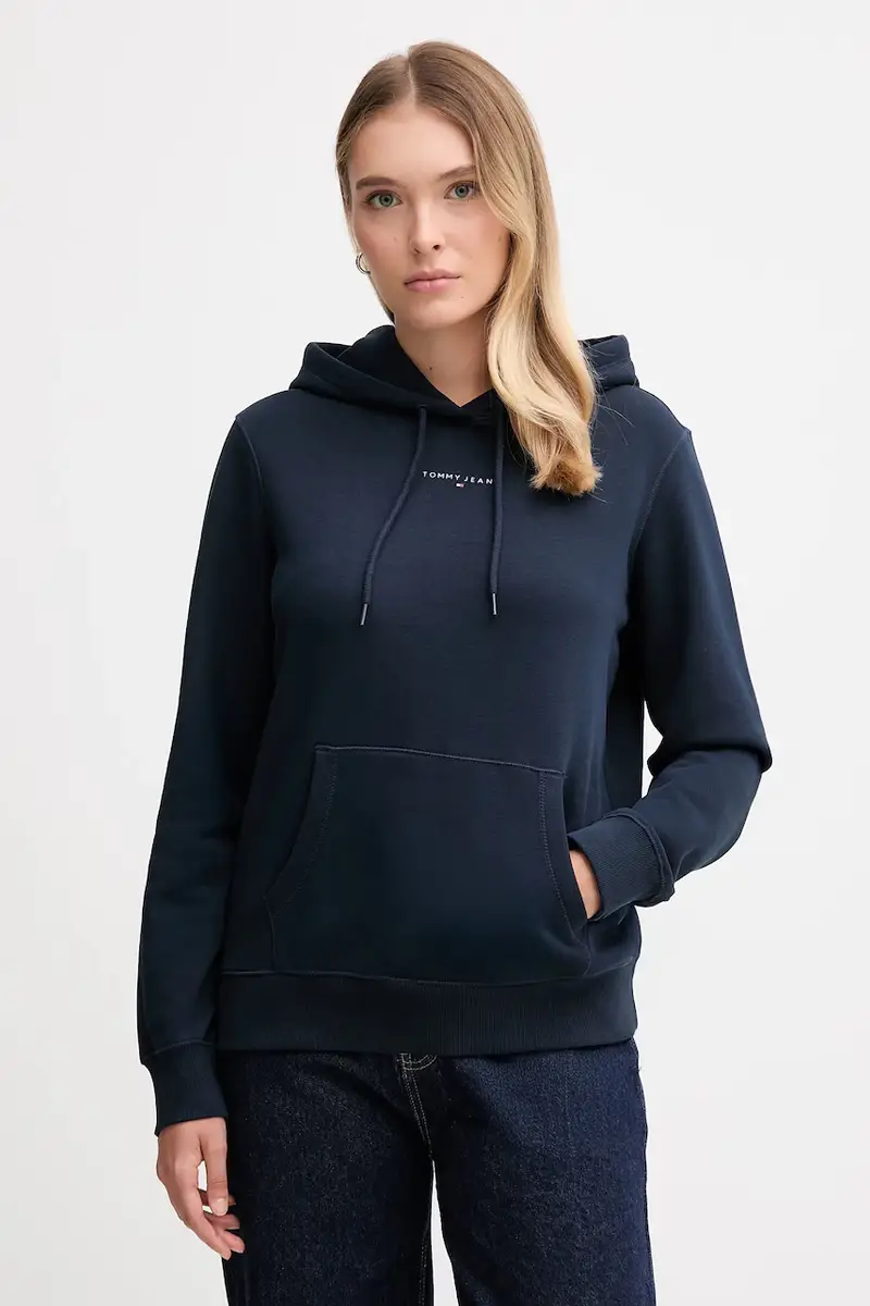 felpa donna colore blu navy con cappuccio DW0DW21963