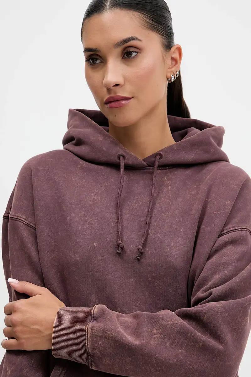 felpa donna colore marrone con cappuccio DW0DW21609 miniatura 4