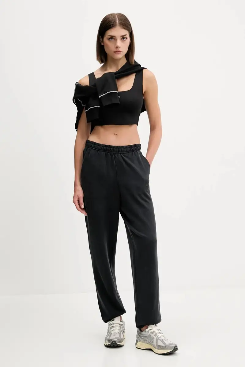 felpa donna colore nero con applicazione DW0DW21587 miniatura 2